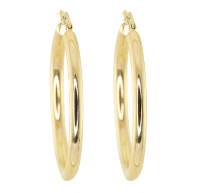 14KT GOLD LARGE THEIA HOOPS