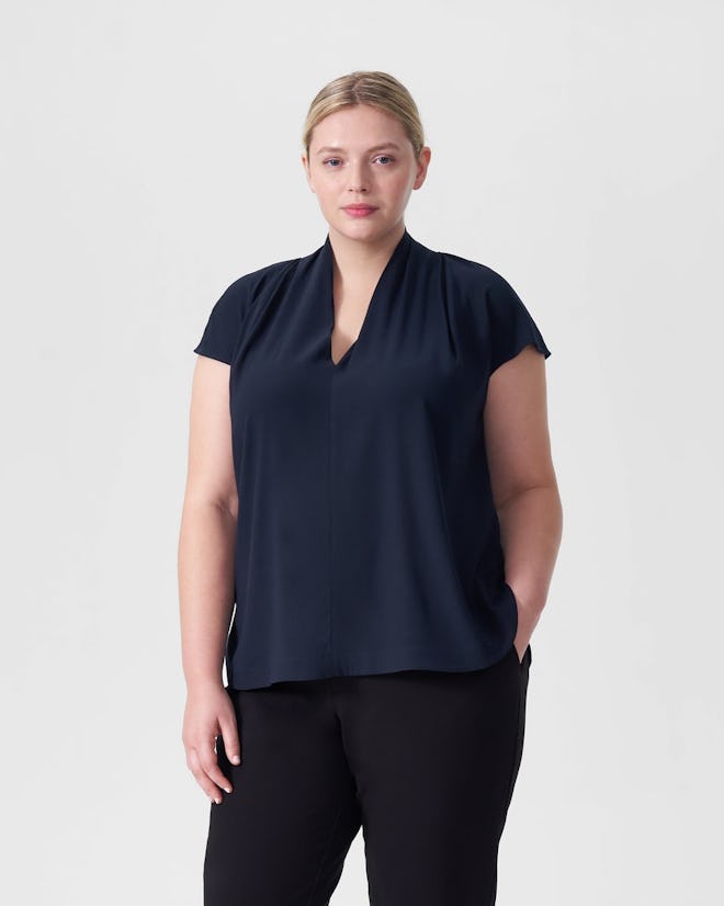 Cambria Luxe Twill Top - Navy