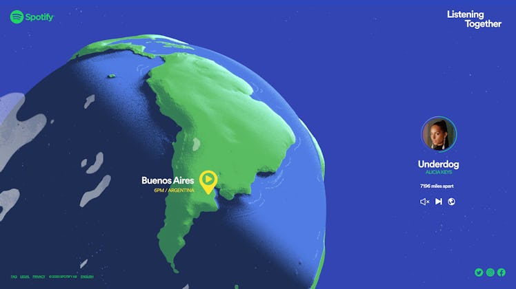 Spotify's new "Listening Together" website shows you music connections around the globe.