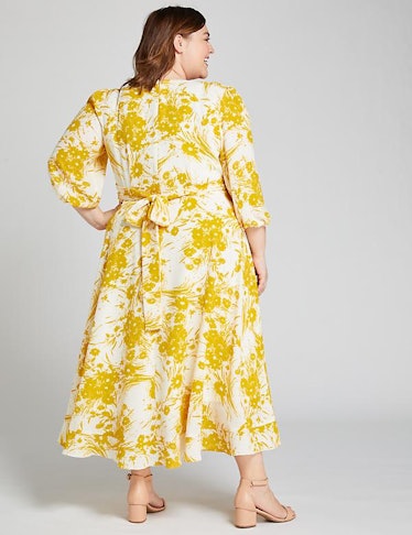 Lane Bryant Floral Crossover Midi Dress