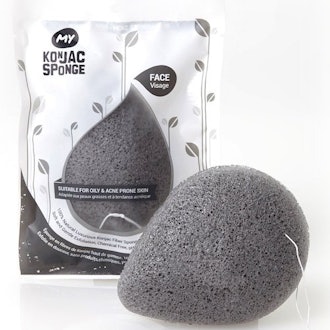 MY Konjac Sponge | 100% All Natural Korean Facial Sponge with Activated Bamboo Charcoal