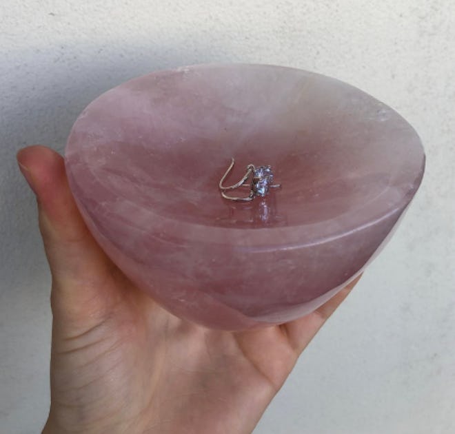Rose Quartz Crystal Bowl Handmade