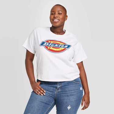 Target Women's Plus Size Dickies Logo Boxy Short Sleeve Cropped Graphic T-Shirt (Juniors')