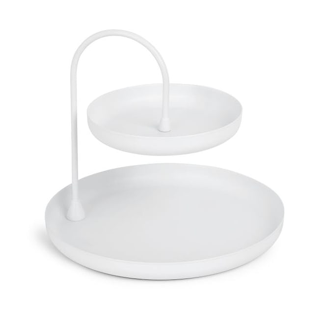 Poise Two Tiered Tray, White