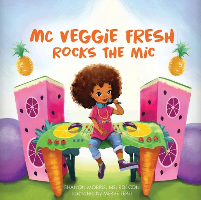 'MC Veggie Fresh Rocks The Mic' by Shanon Morris, illustrated by Merve Terzi