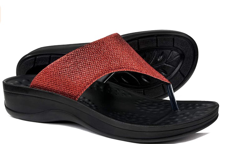 dressy flip flops with arch support