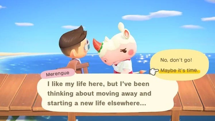 Merengue from Animal crossing moving away.