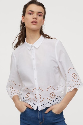 H&M Eyelet Embroidery Blouse