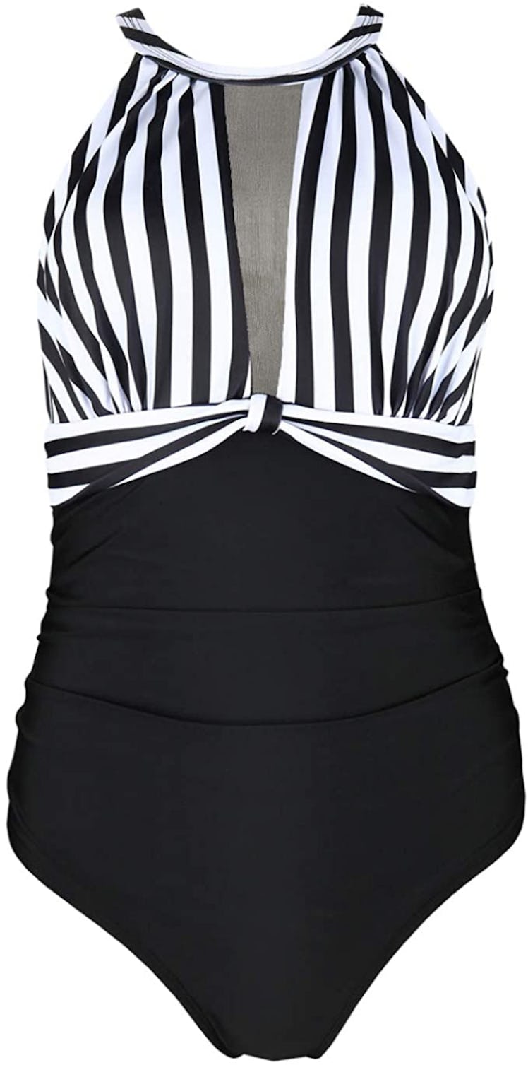 Tempt Me High Neck Plunge Mesh Monokini