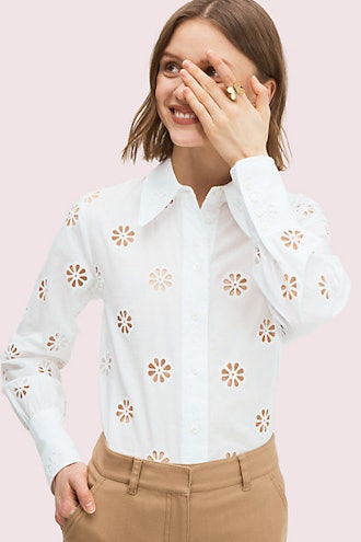 M.i.h Jeans Mabel white eyelet Shirt-Kate Middleton - Dress Like A