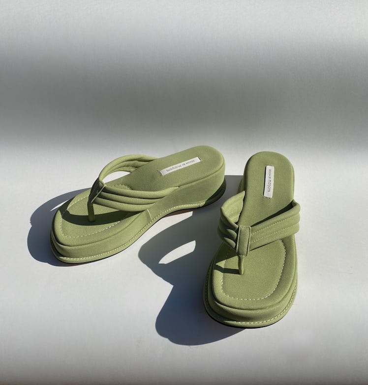 Design By Maryam Chunky Green Platform Sandals