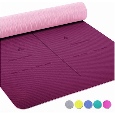 Heathyoga Non Slip Yoga Mat With Body Alignment System