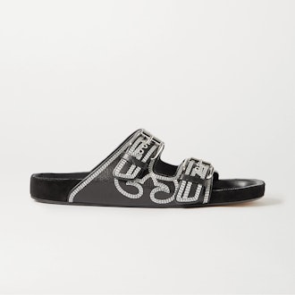 Isabel Marant Lennyo Embroidered Leather Slides