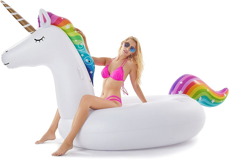 Jasonwell Giant Inflatable Unicorn Pool Float 