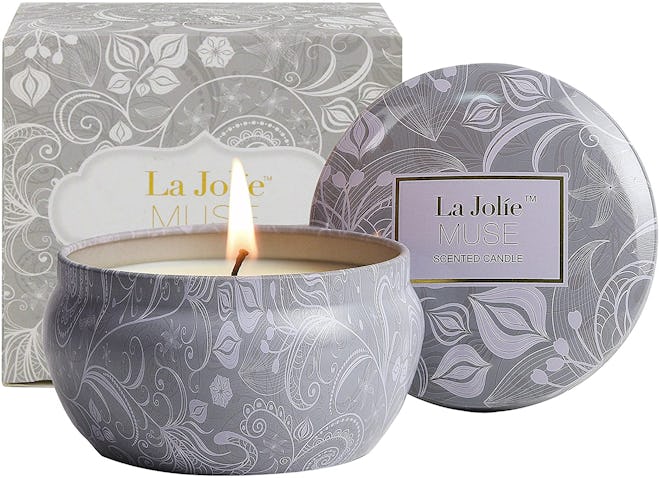La Jolie Muse Blue Lotus Aromatherapy Scented Candles, 6.5 Oz.