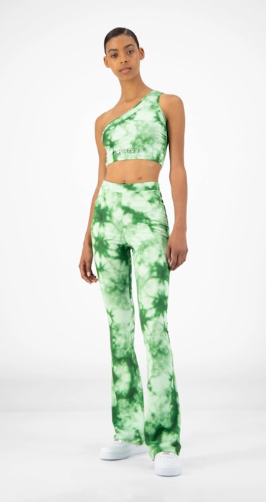 Daily Paper Green Tie Dye Reflare Pants