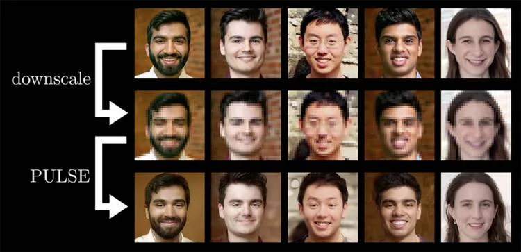 This AI generates realistic human faces from pixelated images