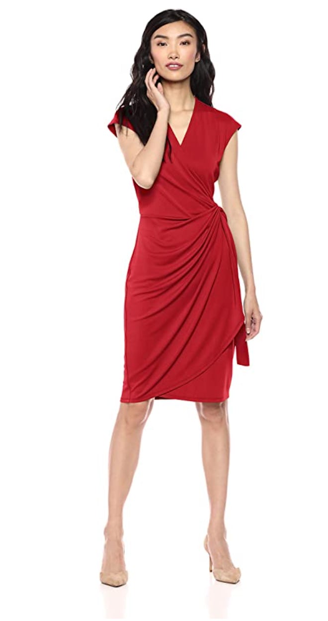 Lark & Ro Women's Classic Cap Sleeve Wrap Dress