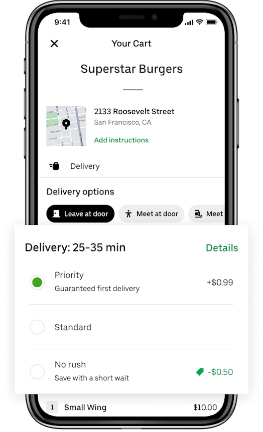 Uber Eats' new Priority Delivery option can cut your wait time by 10 minutes.