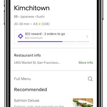 You can see your rewards progress at specific restaurants in the app.
