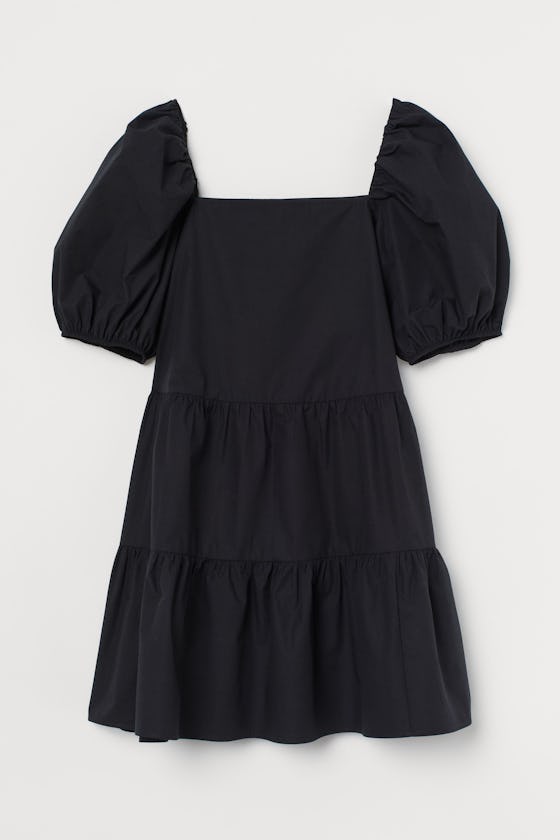 Puff-sleeved Cotton Dress