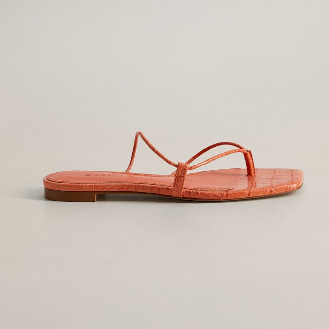 Mango Flat Croc Sandal