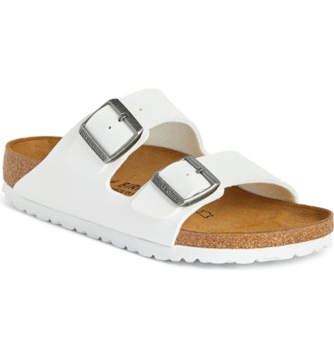 Birkenstock's Arizona Birko-Flor in white. 