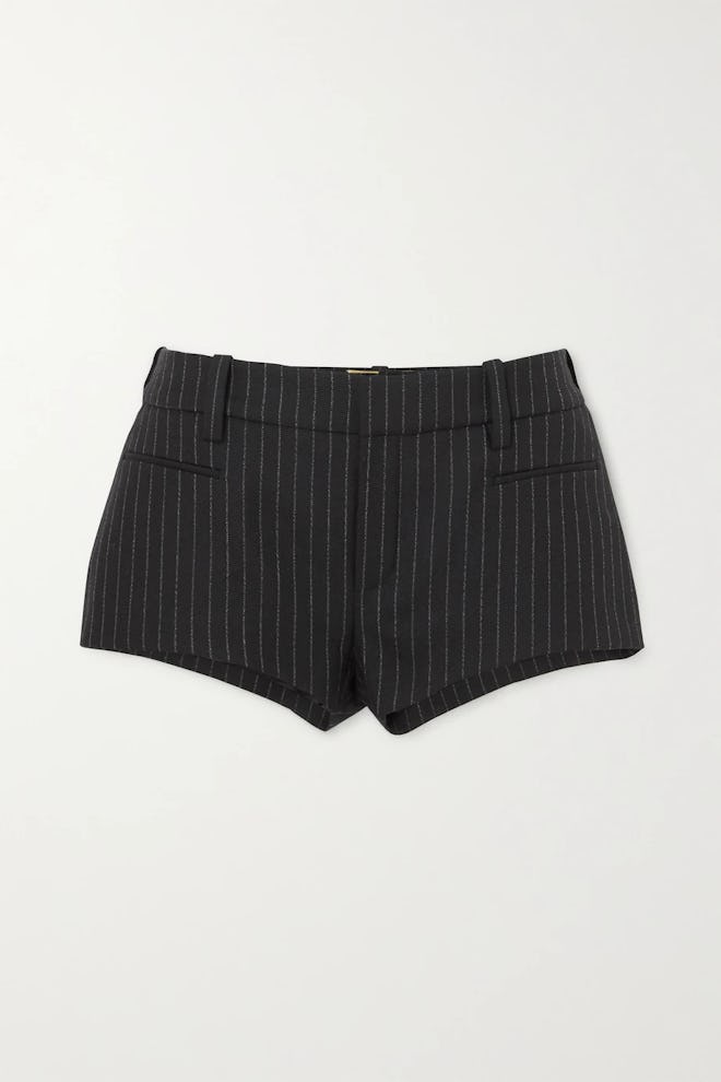 Pinstriped Wool-Twill Shorts