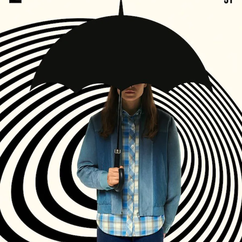 Vanya Hargreeves holding a black umbrella in Umbrella Academy Season 2