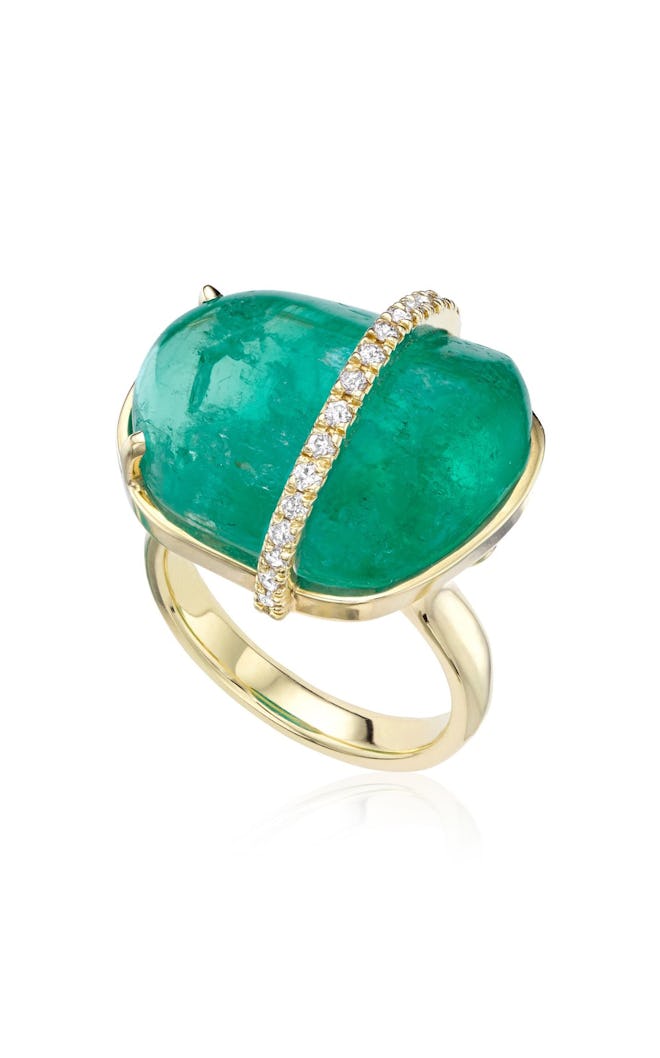 18K Green Gold and Muzo Emerald Ring