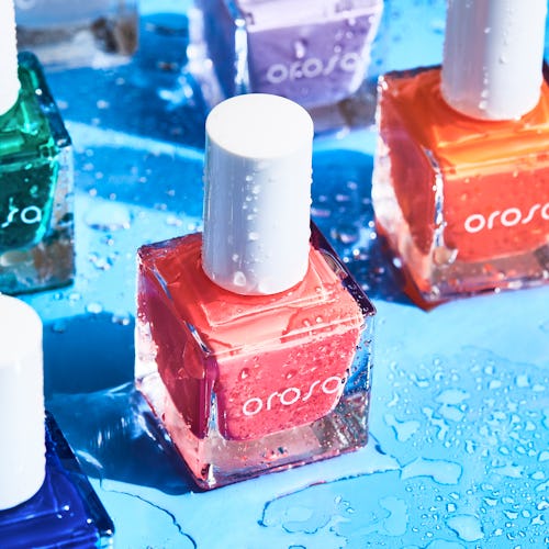 Orosa's new Cool Heat nail polish collection features six bright colors that are supposed to last a ...