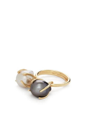 Fiji Pearl & 14kt Gold-Plated Ring Set