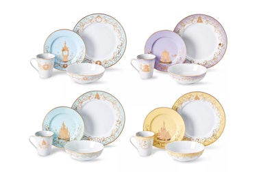 Robe Factory LLC, Disney Themed 16 Piece Ceramic Dinnerware Set Collection