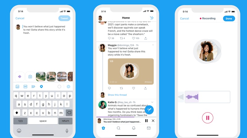 Twitter's newest audio tweet feature lets you record up to 140 seconds of audio.