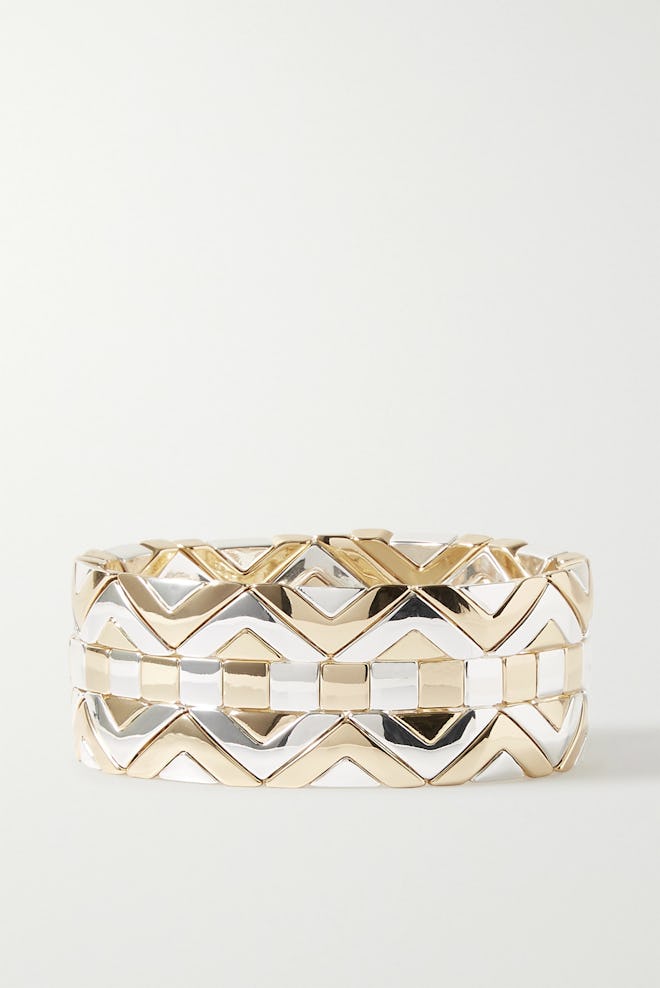 Raise The Bar Set of Three Gold and Silver-Tone Bracelets