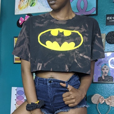 @tandybydesign Custom-Dyed Batman Crop Top