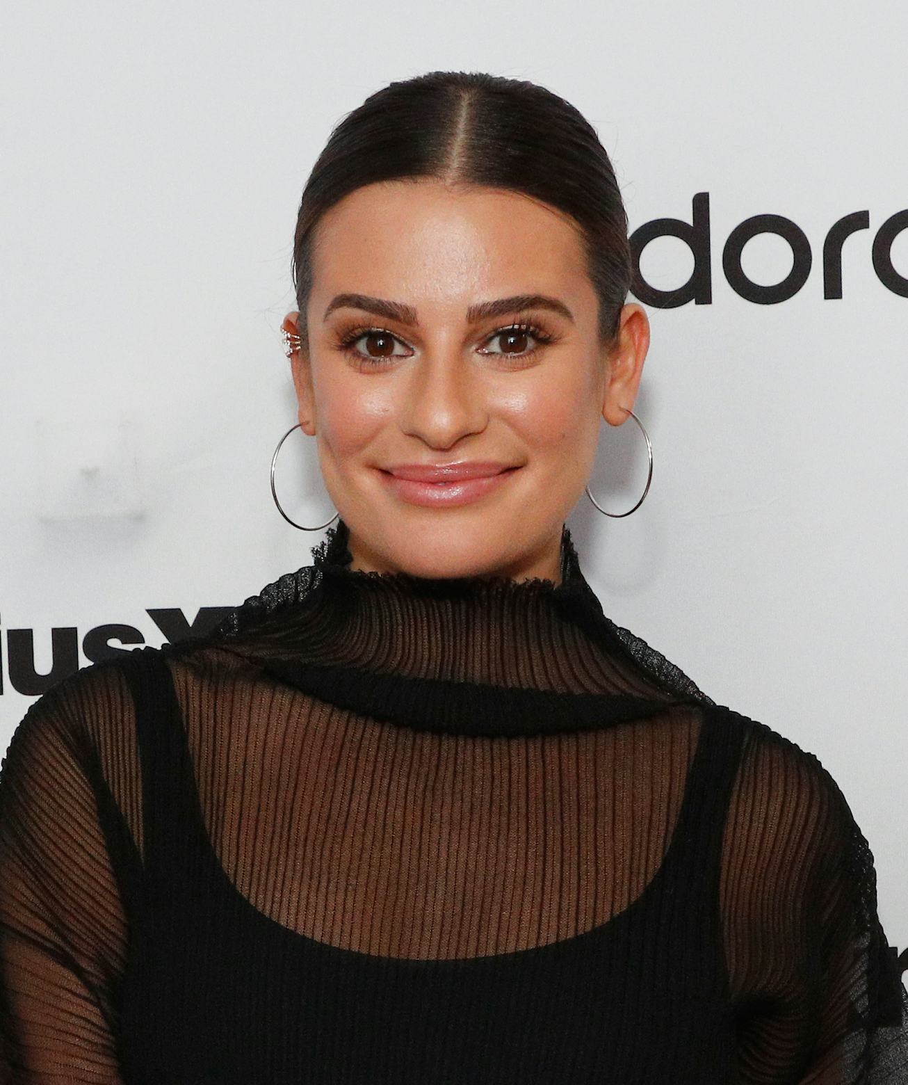 Actress Lea Michele visits the SiriusXM Studios on December 13, 2019 in New York City.