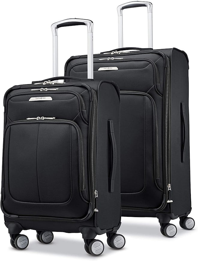 Samsonite Solyte DLX Softside Expandable Luggage with Spinner Wheels, Midnight Black, 2-Piece Set