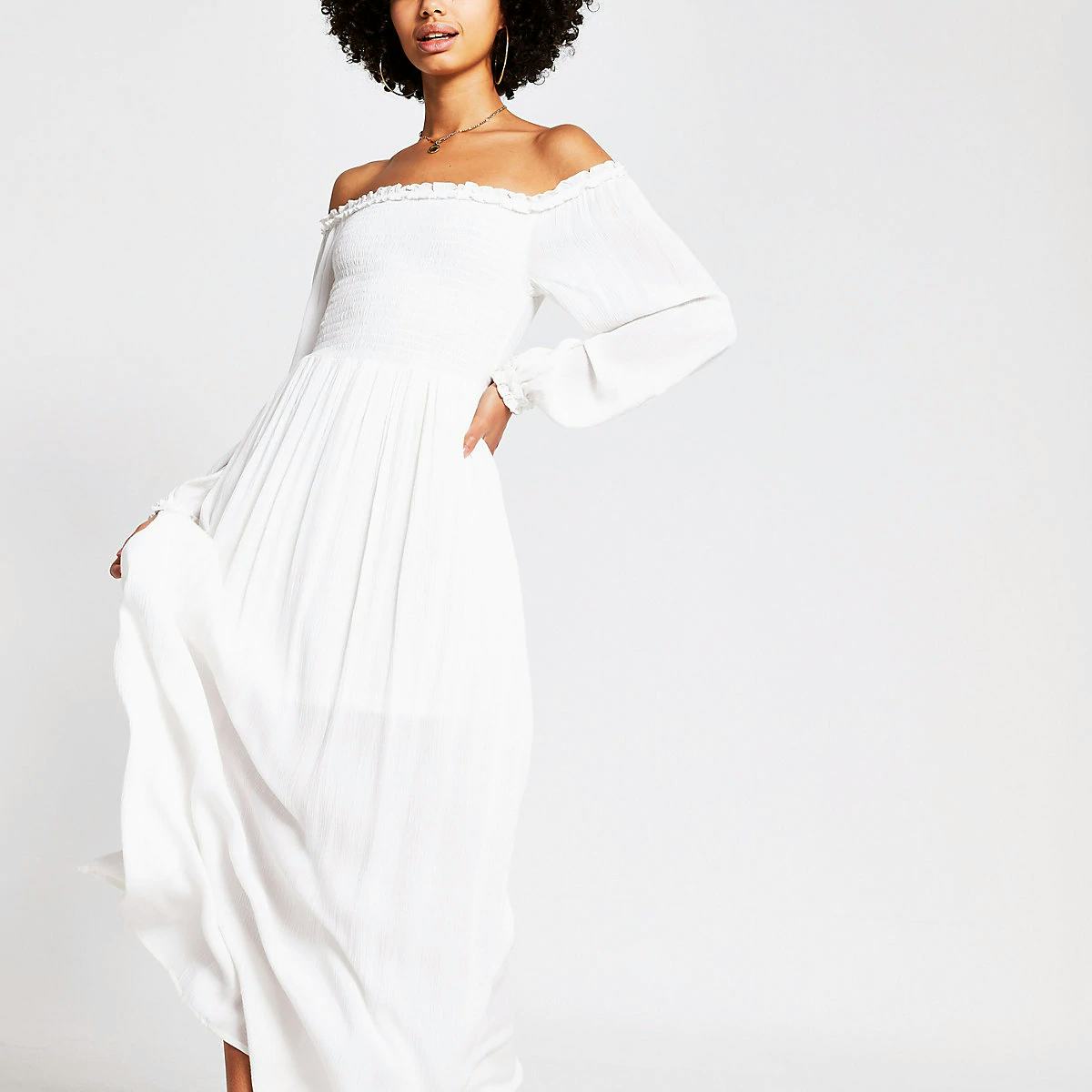 white bardot summer dress