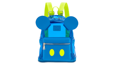 A Neon Summer Mickey Mouse backpack has neon yellow straps. 