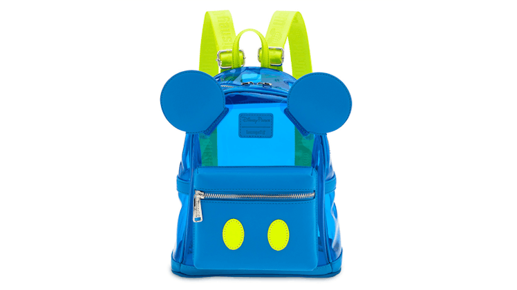 A Neon Summer Mickey Mouse backpack has neon yellow straps.