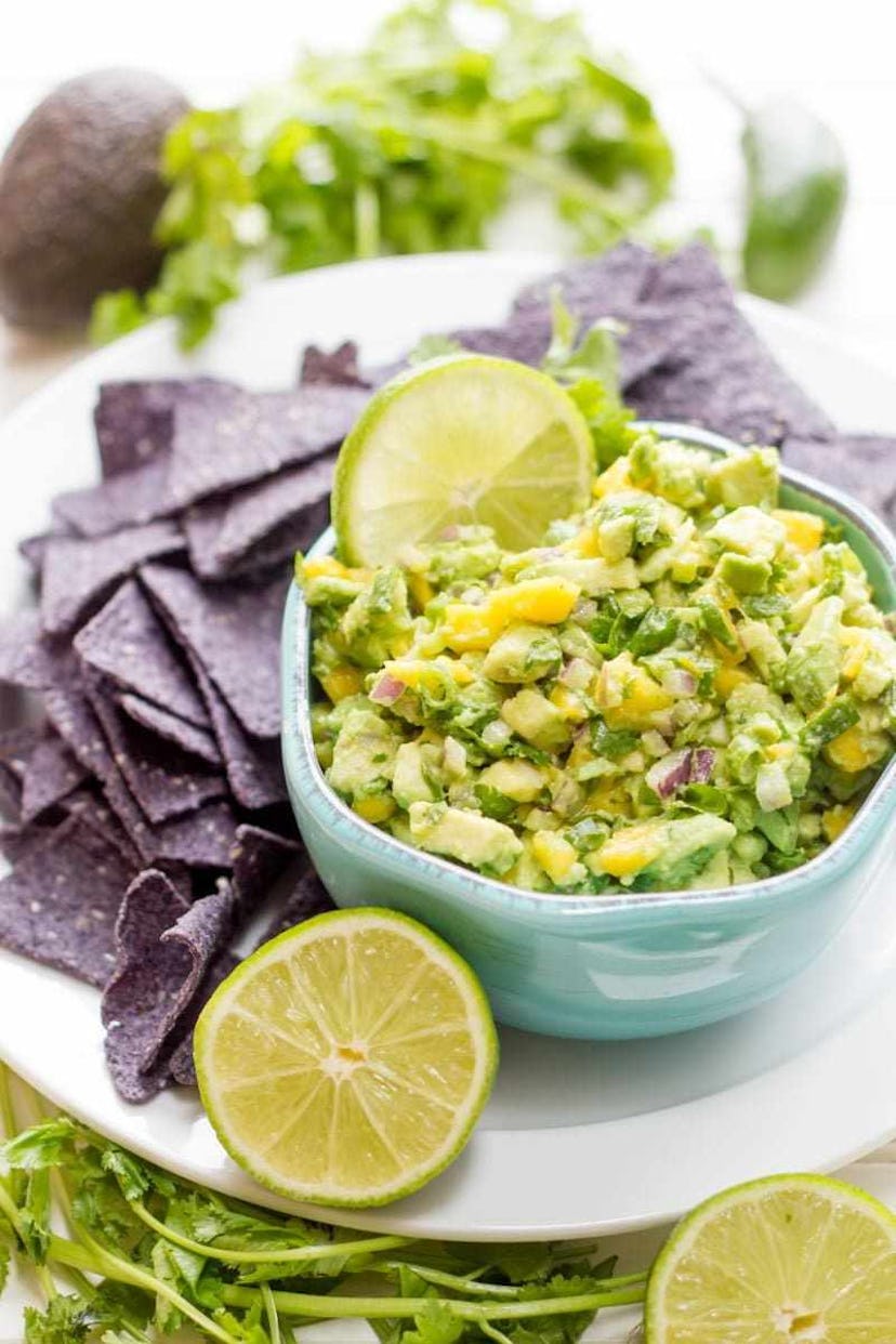 Mango guacamole from Wholefully is a delicious summer dip recipe to make. 