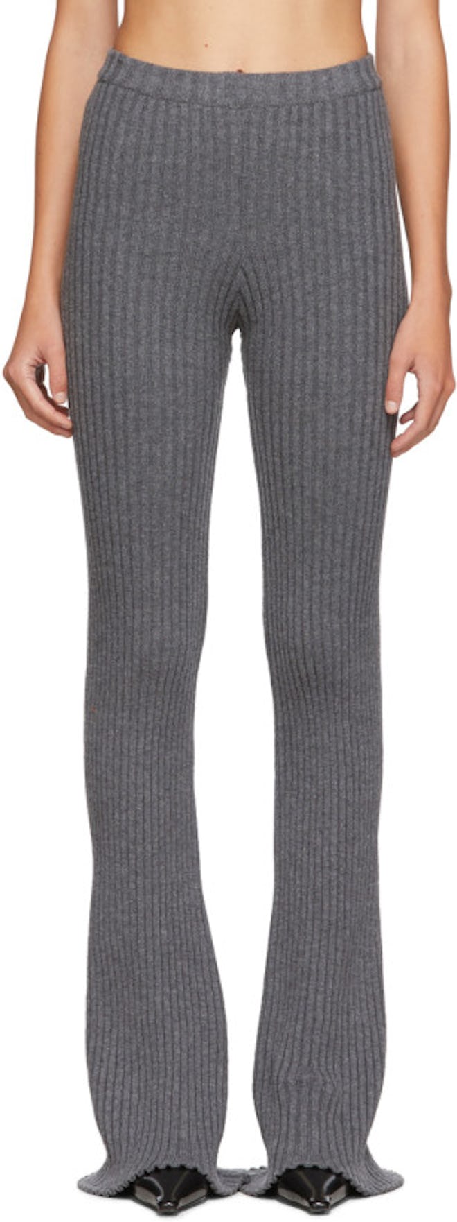 SSENSE Exclusive Grey Rib Knit Lounge Pants