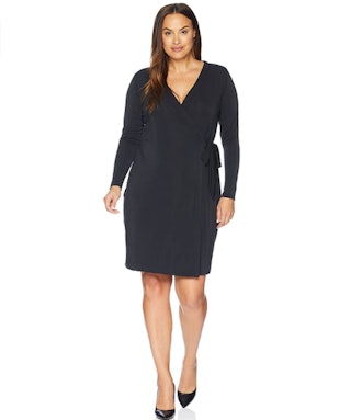 Lark & Ro Women's Plus Size Signature Long Sleeve Wrap Dress