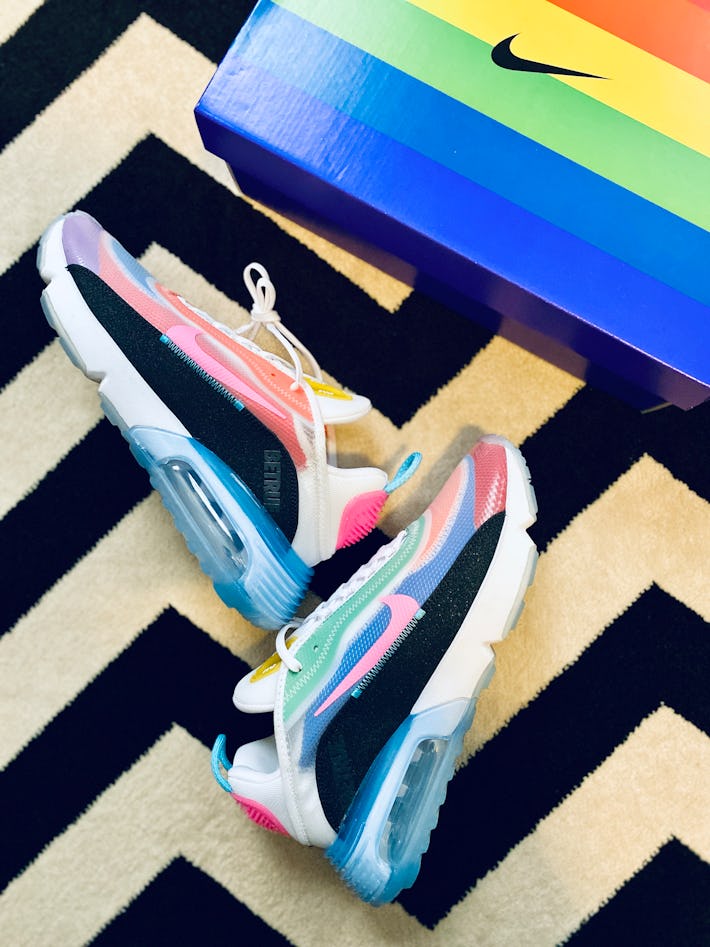 Wearing Nike's Pride-themed Air Force 1: Super gay, super good