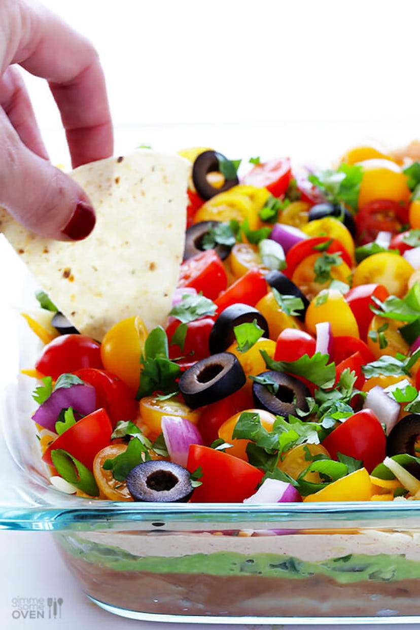 This recipe for 7 Layer Dip from Gimme Some Oven is a tasty summer dip to try.