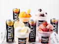 Truly Hard Seltzer and Tipsy Scoop's seltzer-infused ice cream comes in four different, fruity flavo...