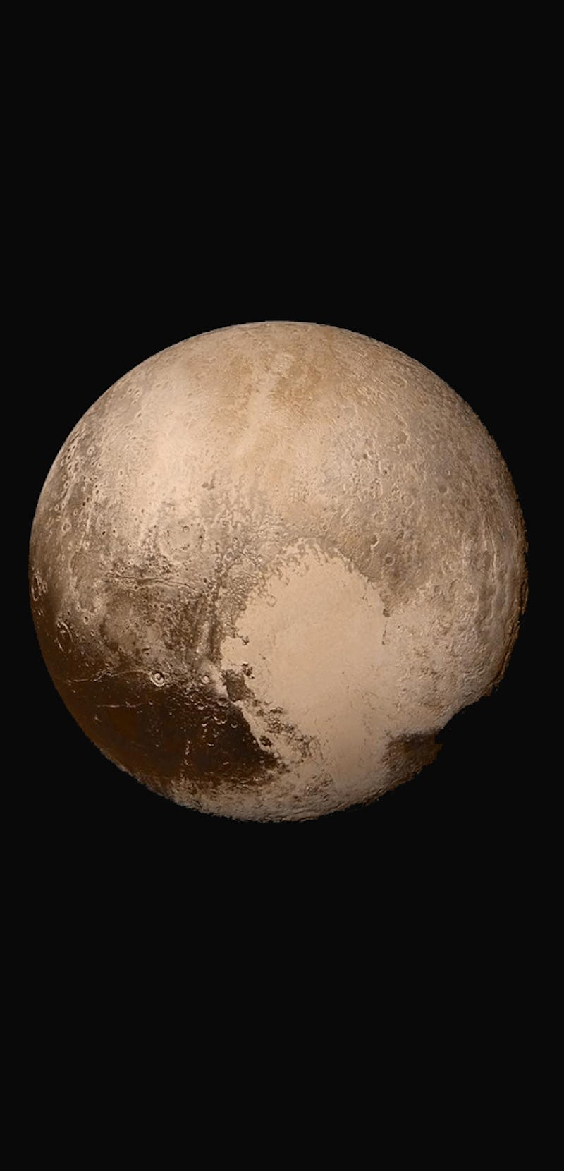 A shot of the planet Pluto from a distance