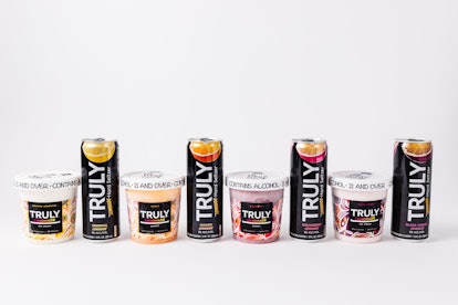 Truly Hard Seltzer and Tipsy Scoop's seltzer-infused ice cream comes in four different, fruity flavo...