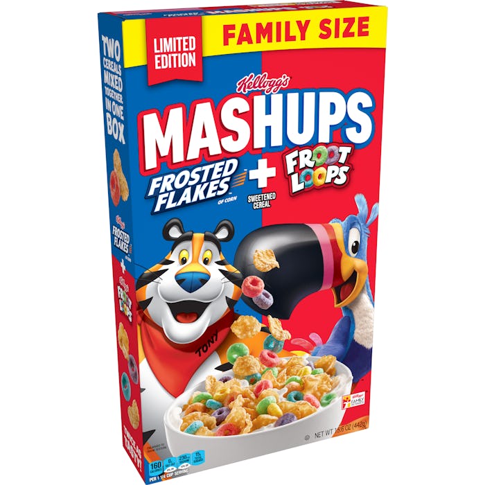 New Kellogs MASHUPS cereal combines Froot Loops and Frosted Flakes to make your childhood breakfast ...